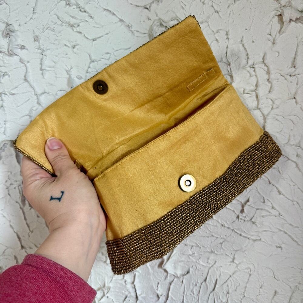 Vintage Sopressa Gold Beaded Clutch | Metallic Statement Evening Bag - Picture 3 of 7